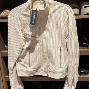 Blank NYC Women's White Leather Jacket